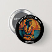 Black History Month Rosa Parks Pinback Button 缶バッジ (正面&裏面)