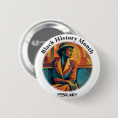 Black History Month Rosa Parks Pinback Button 缶バッジ (正面&裏面)