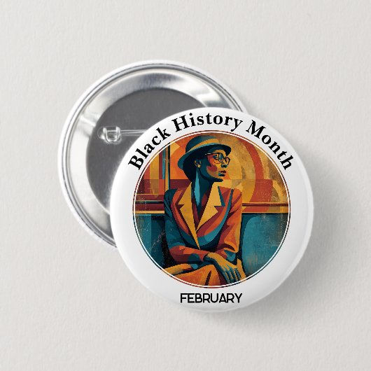 Black History Month Rosa Parks Pinback Button 缶バッジ (正面&裏面)