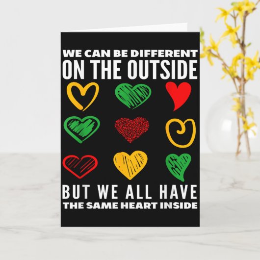 Black History Month Same Heart Inside  カード (黄色い花)