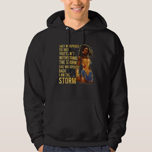 Black History Month Shirt African Woman Afro I Am  パーカ (正面)