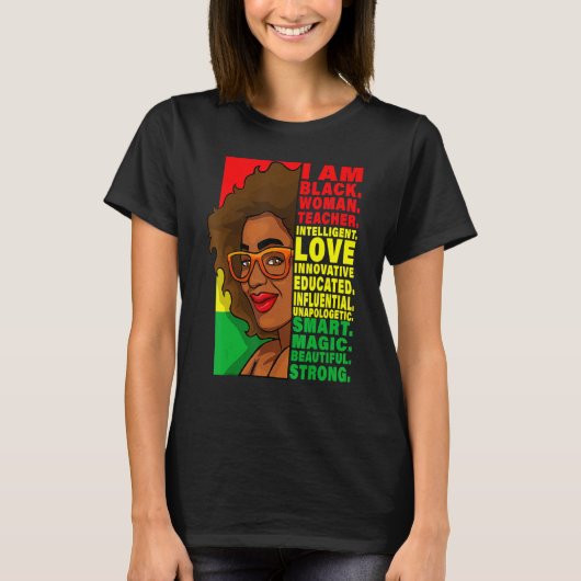 Black History Month Teacher Women African Teachers Tシャツ (正面)