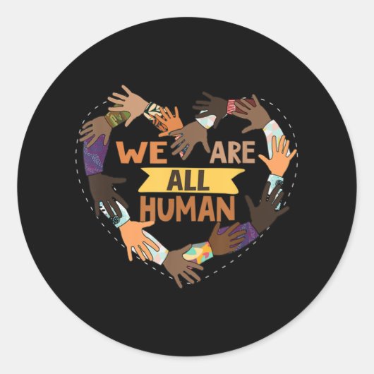 Black History Month - We Are All Human Pride ラウンドシール (正面)