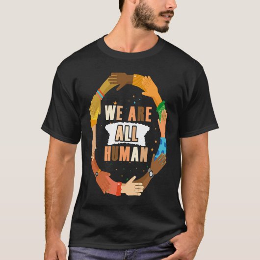 Black History Month  We Are All Human Women Men Ki Tシャツ (正面)