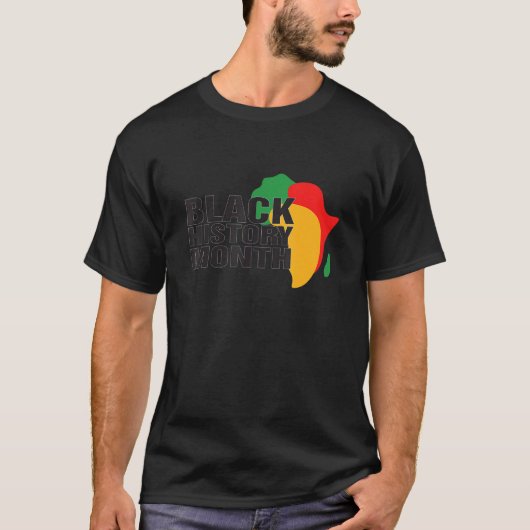 Black History Month Woman Melanin Afro Hair Black  Tシャツ (正面)
