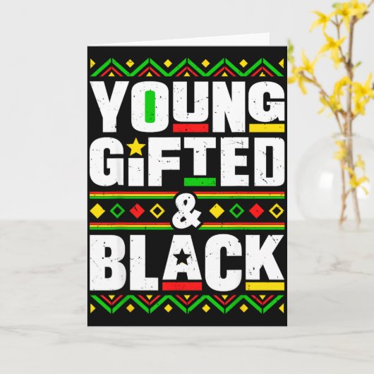 Black History Month Young Gifted And Black Men Wom カード (黄色い花)
