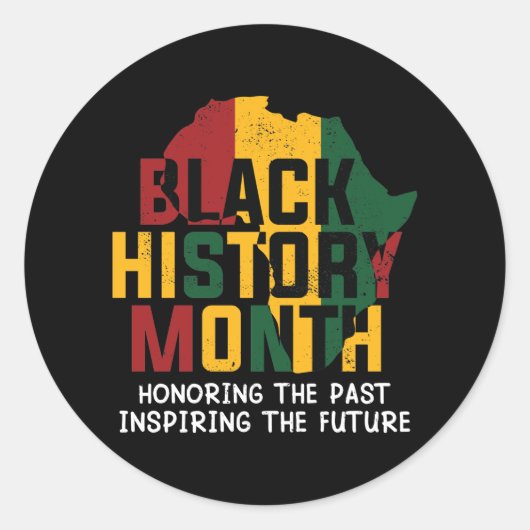Black History Months African Continent ラウンドシール (正面)