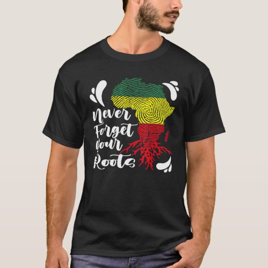 Black History Never Forget Your African Roots Mela Tシャツ (正面)