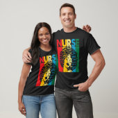 Black History Nurse African American Pride Afro Wo Tシャツ (ユニセックス)