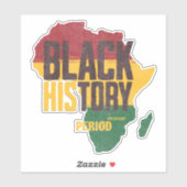 Black History Period Africa Map Cultural supporter シール (シート)