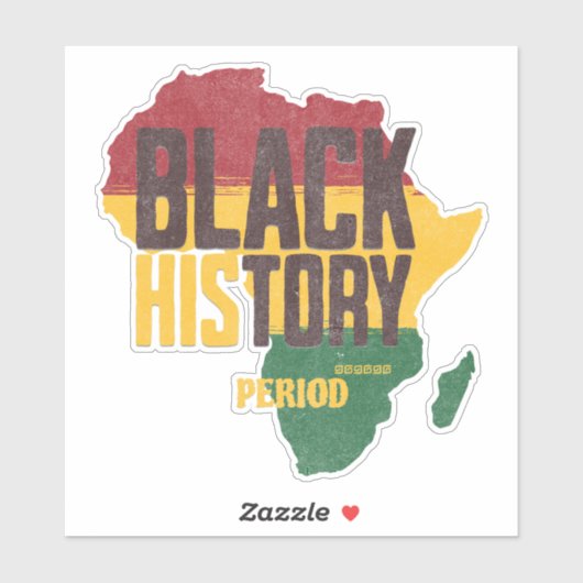 Black History Period Africa Map Cultural supporter シール (シート)