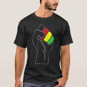 Black History Power Fist Africa Flag African Ameri Tシャツ (正面)