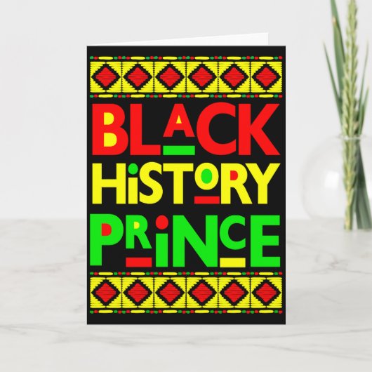 Black History Prince Melanin Boy Son Bruh Brown Sk カード (正面)