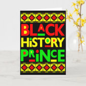 Black History Prince Melanin Boy Son Bruh Brown Sk カード (黄色い花)