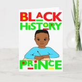 Black History Prince Melanin Boy Son Bruh Brown Sk カード (正面)