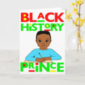 Black History Prince Melanin Boy Son Bruh Brown Sk カード (黄色い花)
