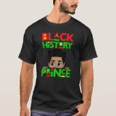 Black History Prince Melanin Boy Son Bruh Brown Sk Tシャツ (正面)