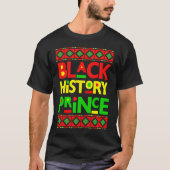 Black History Prince Melanin Boy Son Bruh Brown Sk Tシャツ (正面)