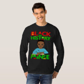 Black History Prince Melanin Boy Son Bruh Brown Sk Tシャツ (正面フル)
