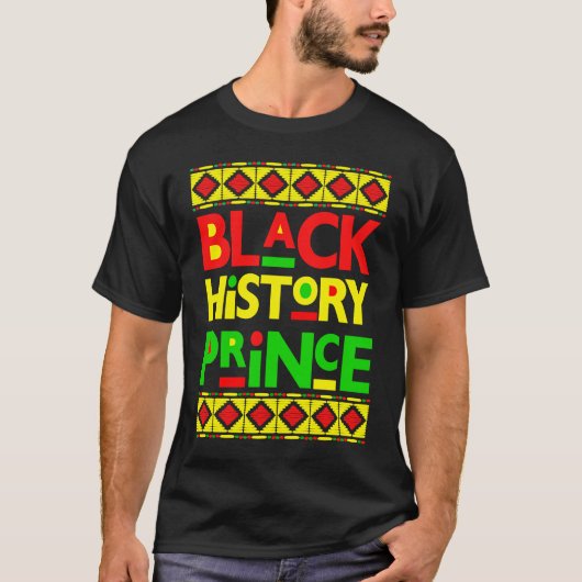 Black History Prince Melanin Boy Son Bruh Brown Sk Tシャツ (正面)