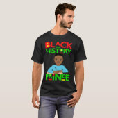 Black History Prince Melanin Boy Son Bruh Brown Sk Tシャツ (正面フル)