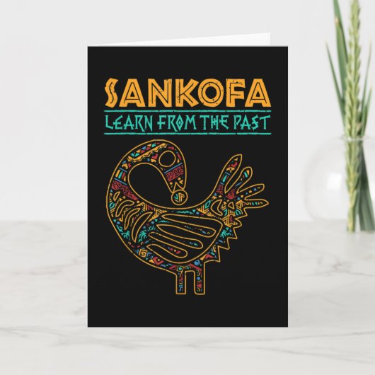 Black History Sankofa African Bird Junenth カード (正面)