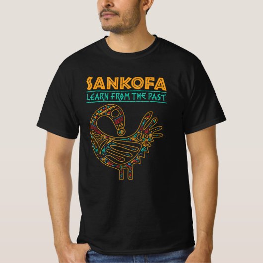 Black History Sankofa African Bird Junenth Tシャツ (正面)