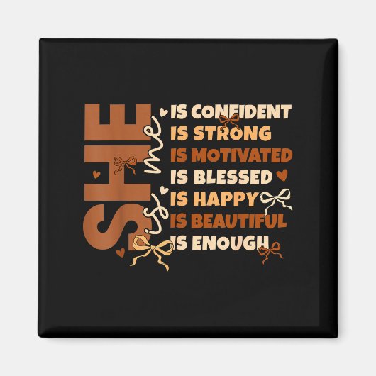 Black History She Is Me Strong Educated Blessed Wo マグネット (正面)