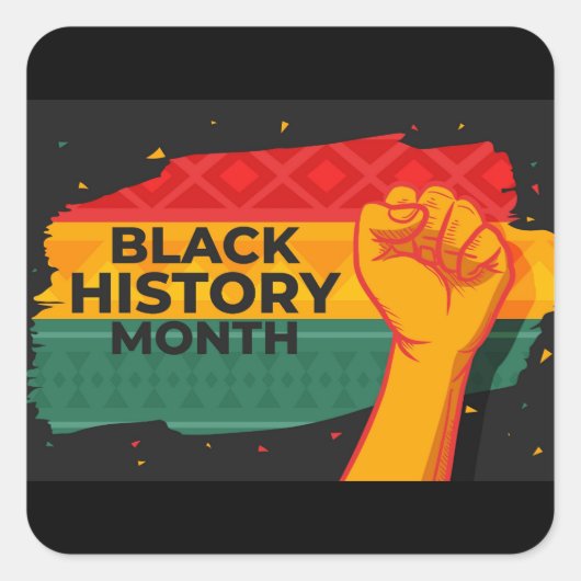 Black History Sticker スクエアシール (正面)