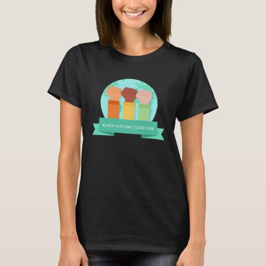 Black History Together African   Beautiful America Tシャツ (正面)