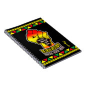 Black History with Africa Map and Fist on BLACK ノートブック (右側)