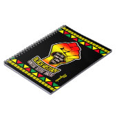 Black History with Africa Map and Fist on BLACK ノートブック (左側)
