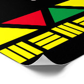 Black History with Africa Map and Fist on BLACK ポスター (角)