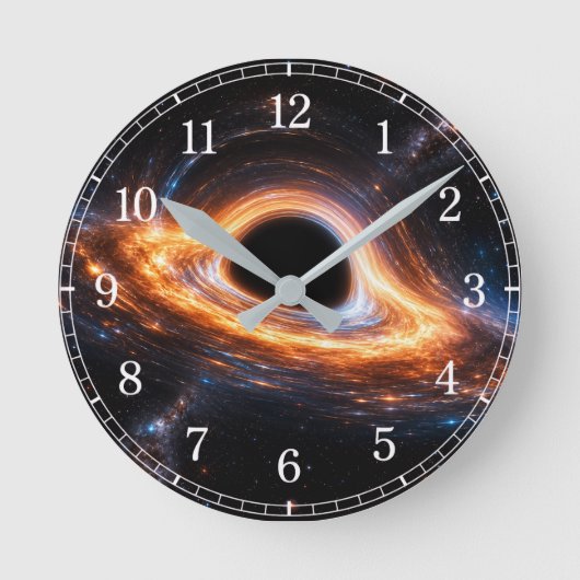Black Hole Wall Clock — Space-Inspired Design ラウンド壁時計 (正面)
