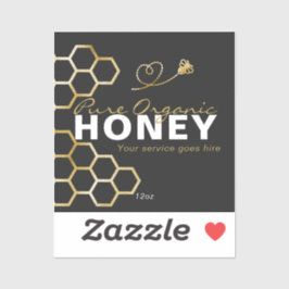 Black Honey Gold Bees Honeycomb Product Label シール