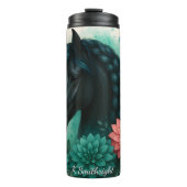 Black Horse Braided Mane Florals タンブラー (正面)