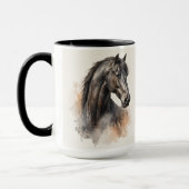 Black Horse Equestrian Personalized Gift Mug Cup マグカップ (左)