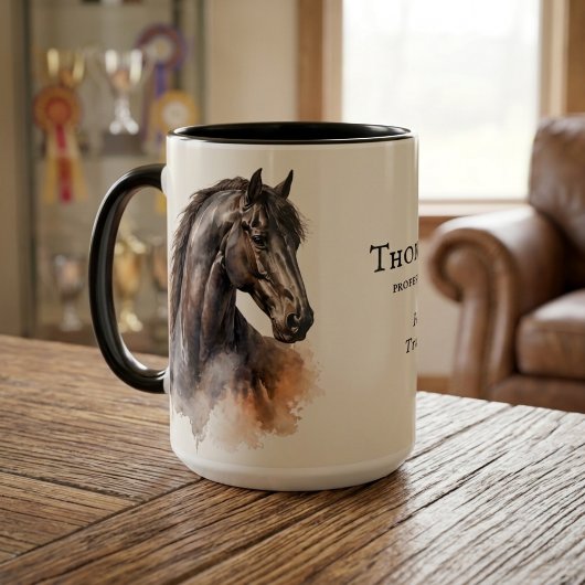 Black Horse Equestrian Personalized Gift Mug Cup マグカップ