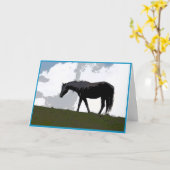 Black horse graphic art card カード (黄色い花)
