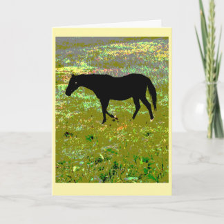 Black horse graphic art card カード