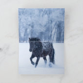 Black Horse in the Snow Greeting Card 招待状 (内部)