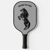 Black Horse Pickleball Paddle Personalized Text ピックルボールラケット (裏面)