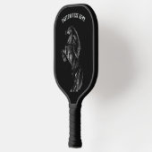Black Horse Pickleball Paddle Personalized Text ピックルボールラケット (左)