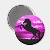 Black Horse Purple Sky and Water マグネット (正面/裏面)