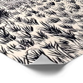 Black Horse Wall Art Graphic Ink Drawing ポスター (角)