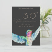 Black Hummingbird ANY Surprise Birthday Invitation 招待状 (スタンド正面)