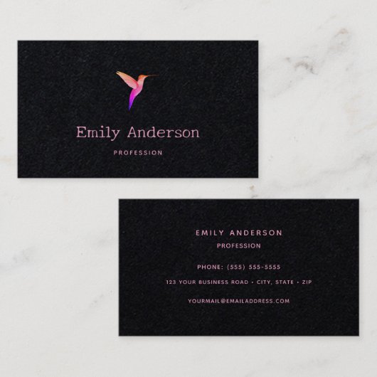 Black Hummingbird Business Card 名刺 (正面/裏面)