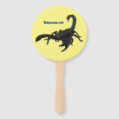 Black hungry scorpion cartoon illustration ハンドファン (裏面)