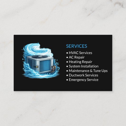 Black HVAC Services Professional 名刺 (裏面)