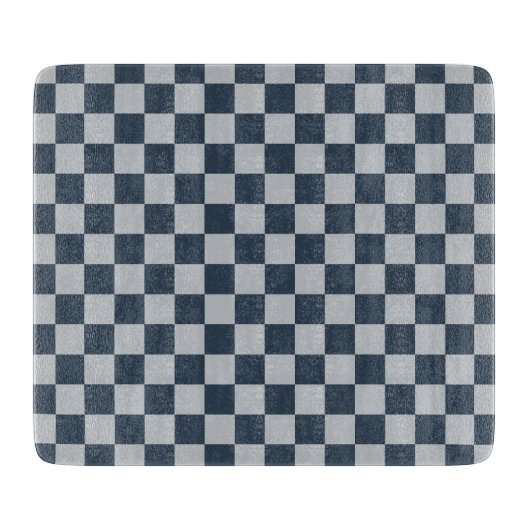 Black ice checkered board pattern カッティングボード (正面)
